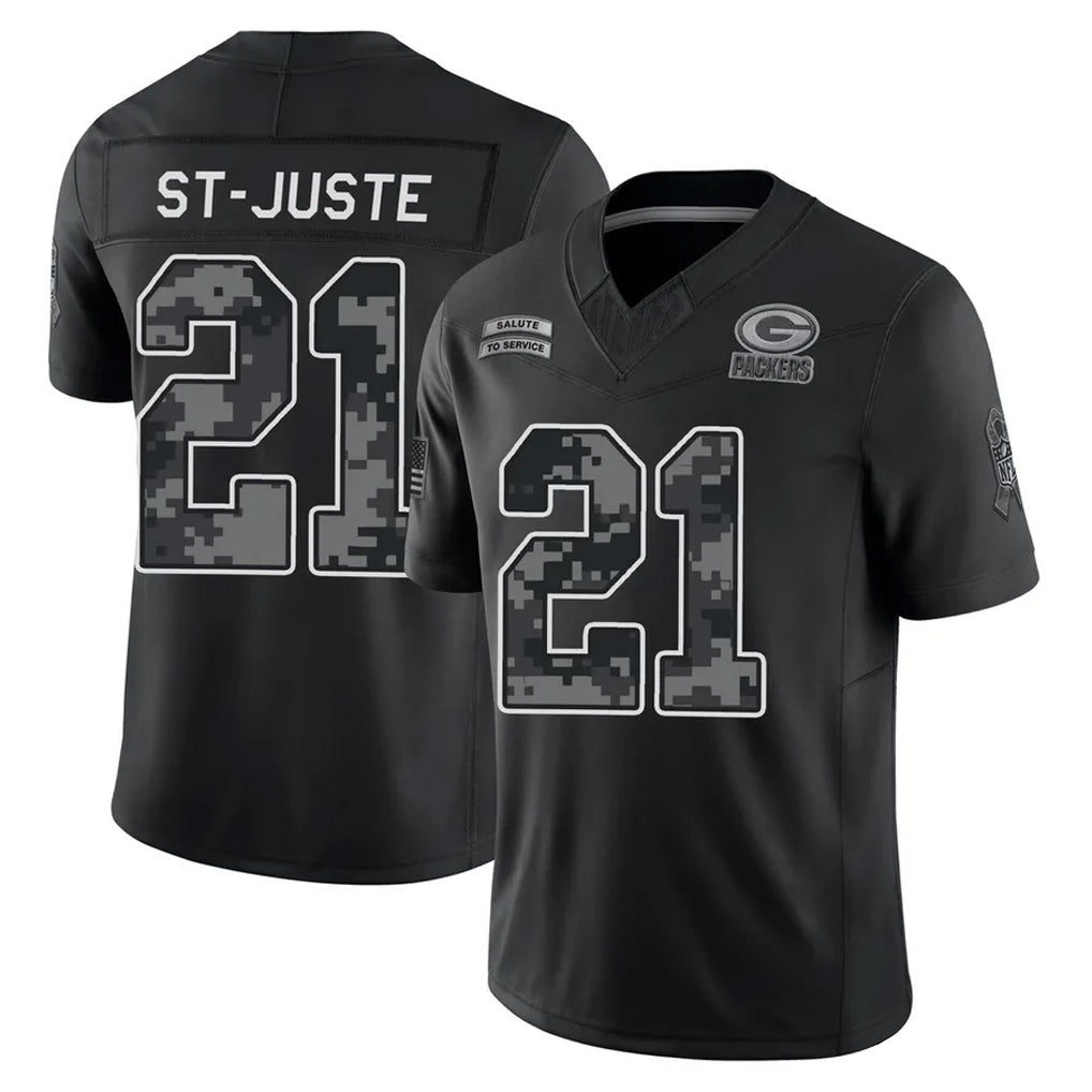 Ncoe GB.Packers #21 Benjamin St-Juste Player Black Limited 2026 Salute to Service Home Game Stitched Jerseys