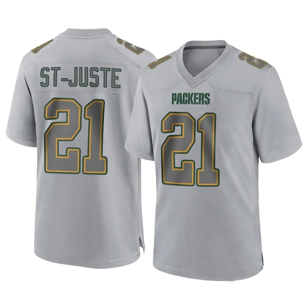 Ncoe GB.Packers #21 Benjamin St-Juste Player Gray Atmosphere Fashion Home Game Stitched Jerseys