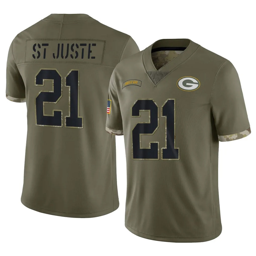 Ncoe GB.Packers #21 Benjamin St-Juste Player Olive Salute To Service Limited Stitched Jerseys