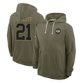 Ncoe GB.Packers #21 Benjamin St-Juste Player Olive Salute to Service Pullover Hoodies Limited Stitched Jerseys