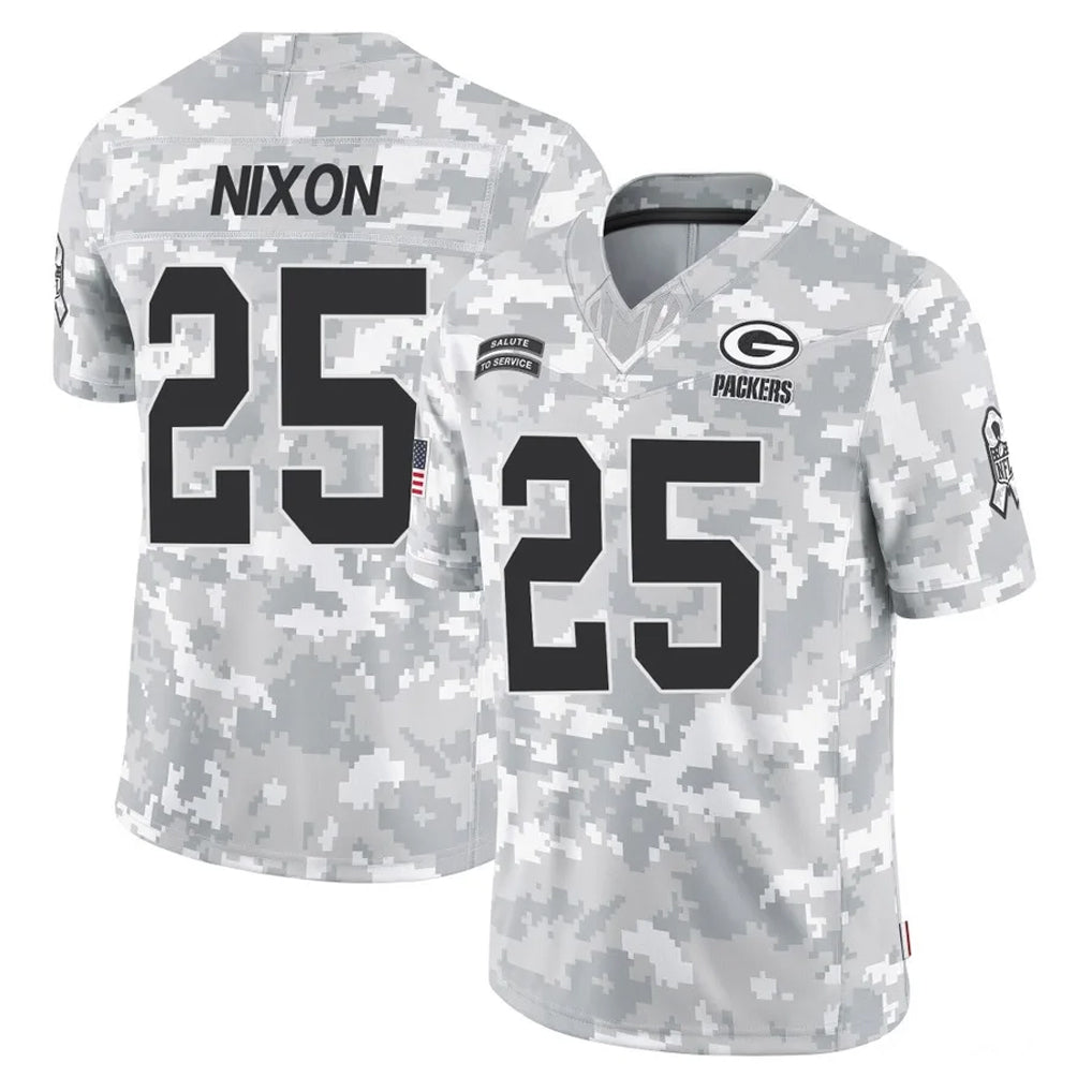 Ncoe GB.Packers #25 Keisean Nixon Player Arctic Camo Salute To Service Limited Stitched Jerseys