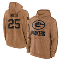 Ncoe GB.Packers #25 Keisean Nixon Player Brown Salute to Service Hoodies Limited Game Stitched Jerseys
