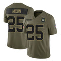 Ncoe GB.Packers #25 Keisean Nixon Player Olive 2025 Salute To Service Limited Home Game Stitched Jerseys