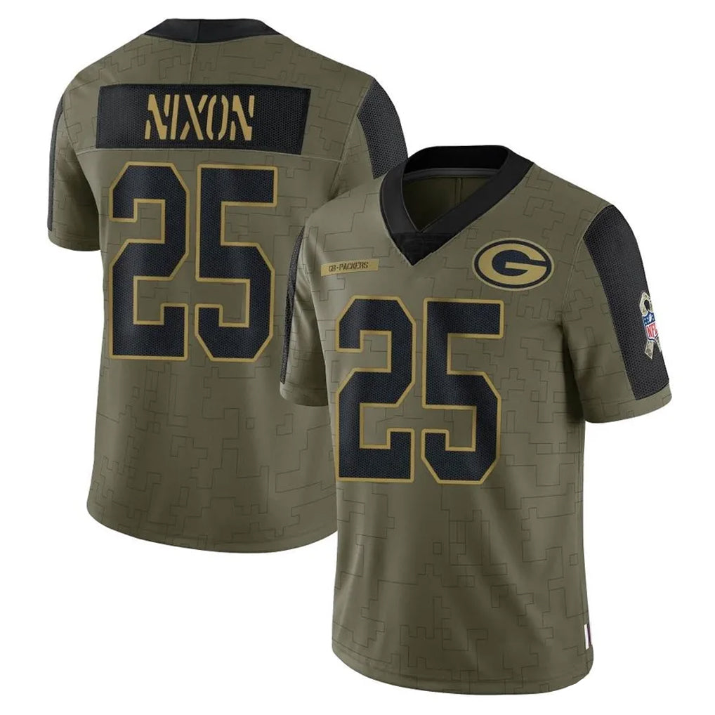 Ncoe GB.Packers #25 Keisean Nixon Player Olive Salute To Service Limited Game Stitched Jerseys