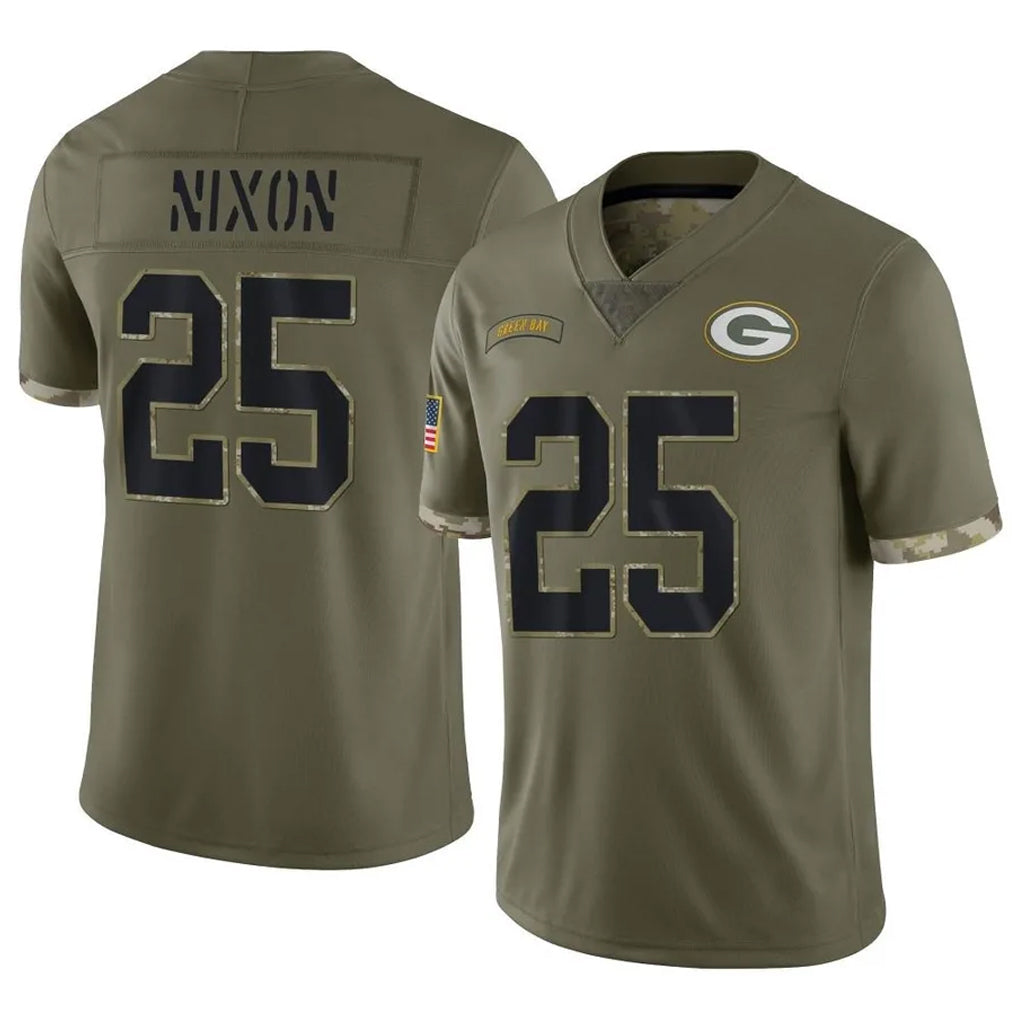 Ncoe GB.Packers #25 Keisean Nixon Player Olive Salute To Service Limited Stitched Jerseys