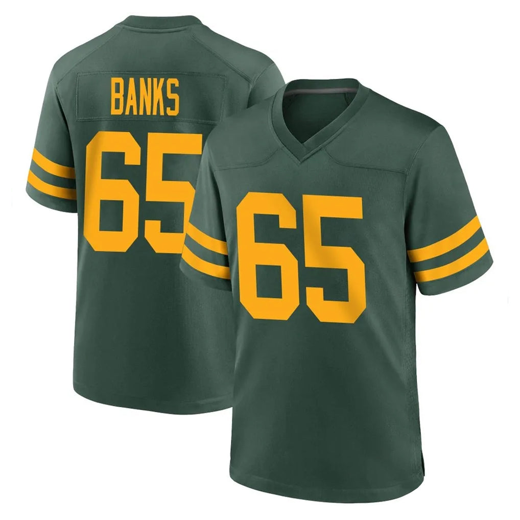 Ncoe GB.Packers #65 Aaron Banks Player Green Alternate Home Game Stitched Jerseys