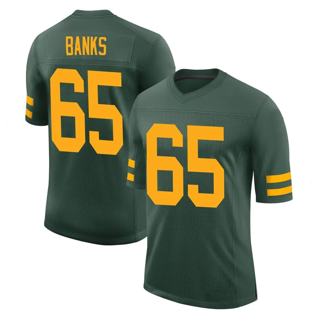 Ncoe GB.Packers #65 Aaron Banks Player Green Alternate Vapor Home Game Stitched Jerseys