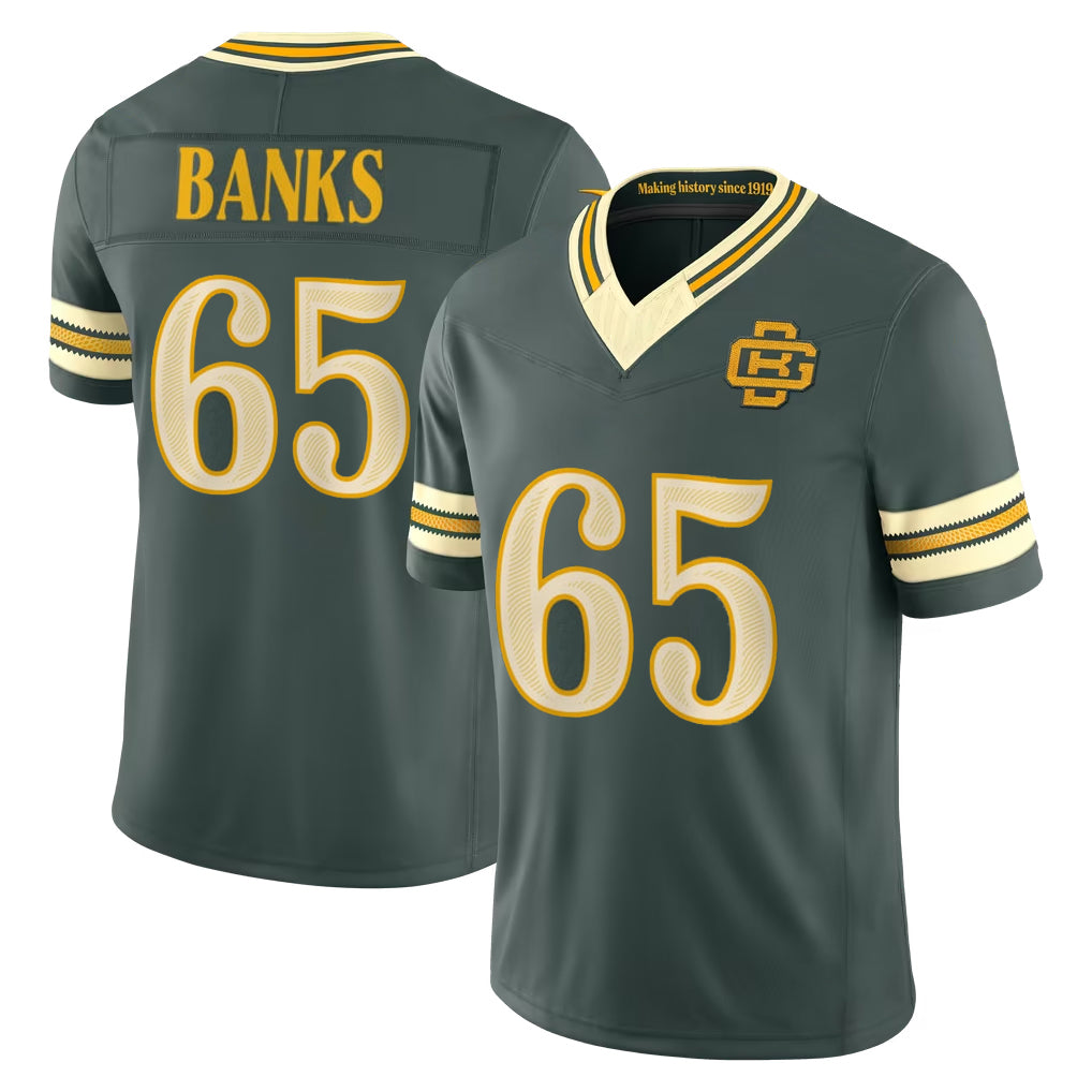 Ncoe GB.Packers #65 Aaron Banks Player Green Limited 2026 Rivalries Collection Home Game Stitched Jerseys