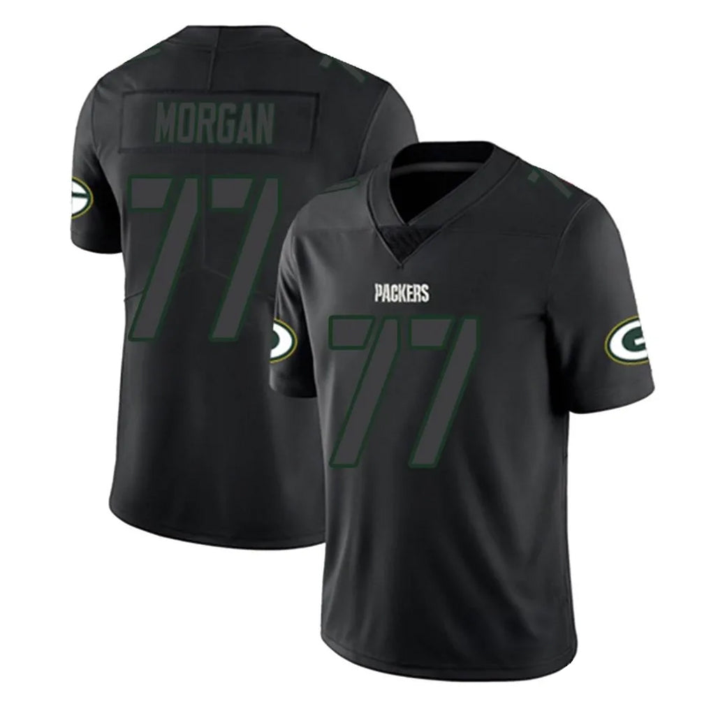Ncoe GB.Packers #77 Jordan Morgan Player Black Impact Limited Home Game Stitched Jerseys