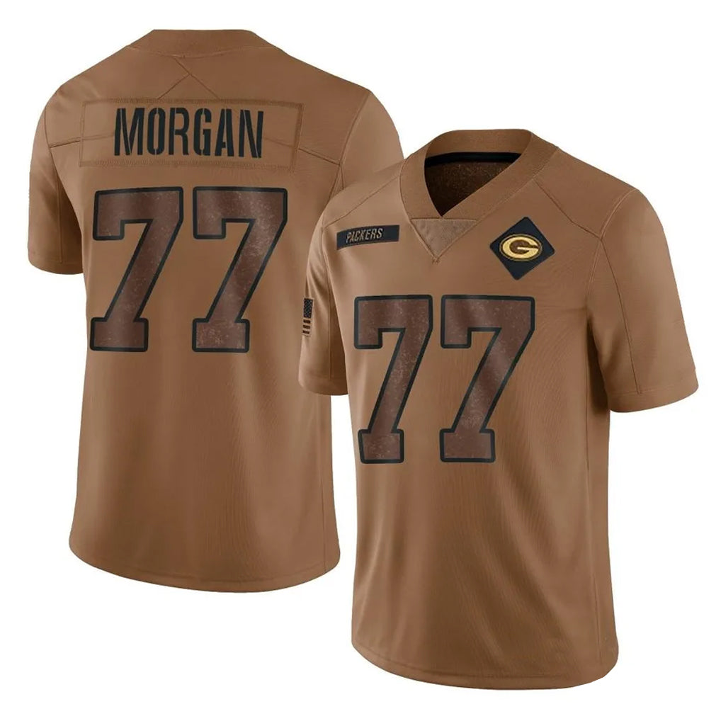 Ncoe GB.Packers #77 Jordan Morgan Player Brown Salute To Service Limited Stitched Jerseys