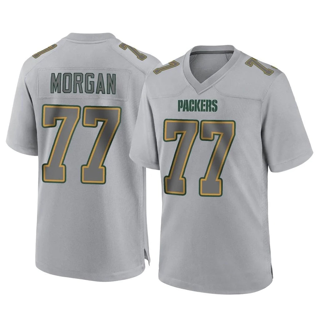 Ncoe GB.Packers #77 Jordan Morgan Player Gray Atmosphere Fashion Home Game Stitched Jerseys