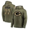 Ncoe GB.Packers #77 Jordan Morgan Player Olive Salute to Service Pullover Hoodies Home Game Stitched Jerseys