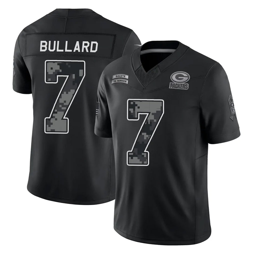 Ncoe GB.Packers #7 Javon Bullard Player Black Limited 2026 Salute to Service Home Game Stitched Jerseys