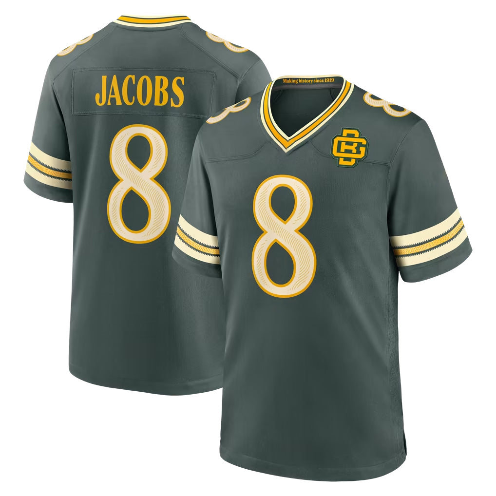 Ncoe GB.Packers #8 Josh Jacobs Player Green 2026 Rivalries Collection Home Game Stitched Jerseys