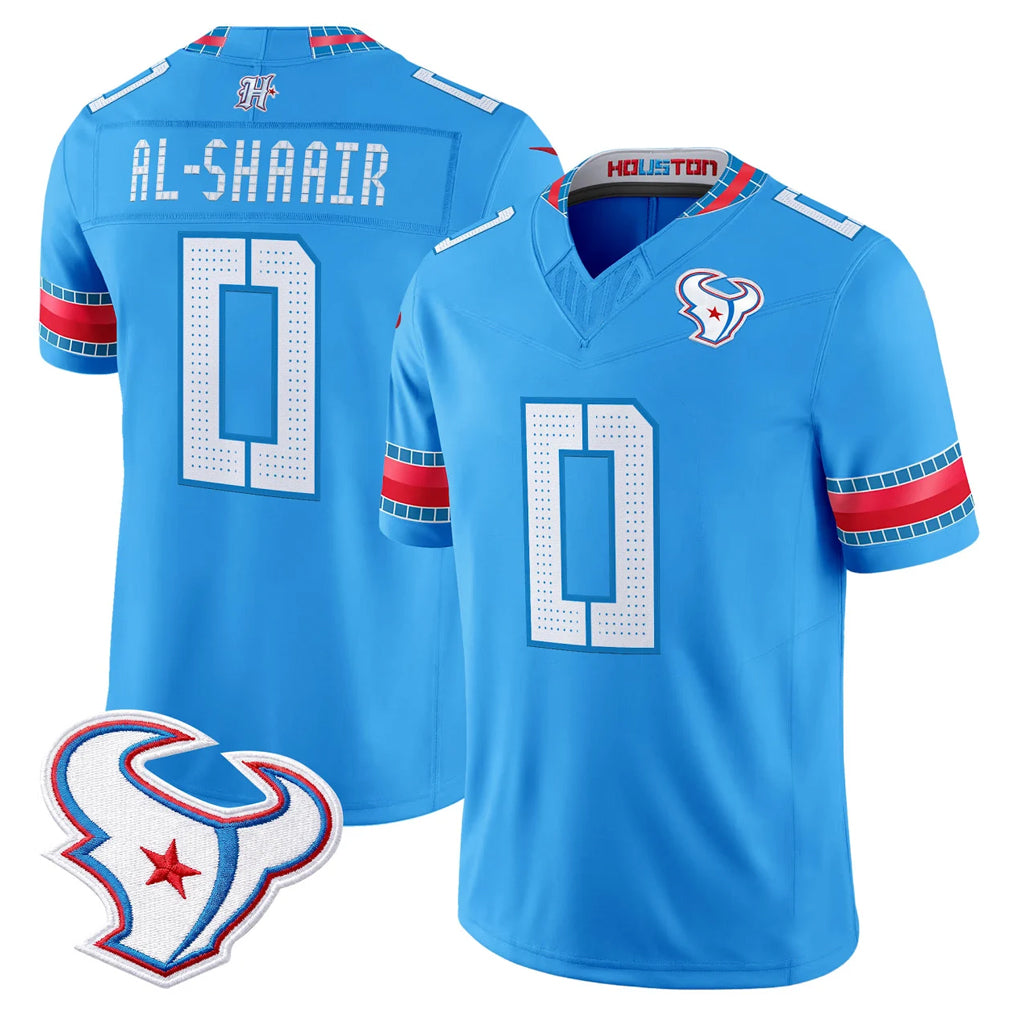 Ncoe H.Texans #0 Azeez Al-Shaair Player Blue 2026 Rivalries Vapor Limited Home Game Stitched jerseys