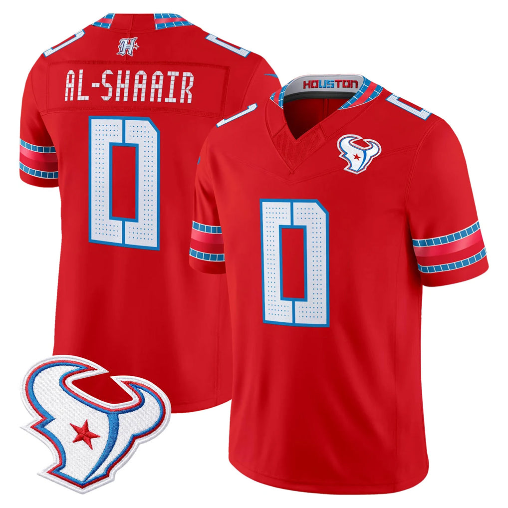 Ncoe H.Texans #0 Azeez Al-Shaair Player Red 2026 Rivalries Vapor Limited Home Game Stitched jerseys