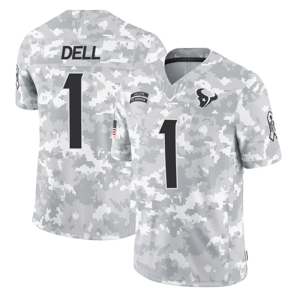 Ncoe H.Texans #1 Tank Dell Player Arctic Camo Salute To Service Limited Game Stitched Jerseys