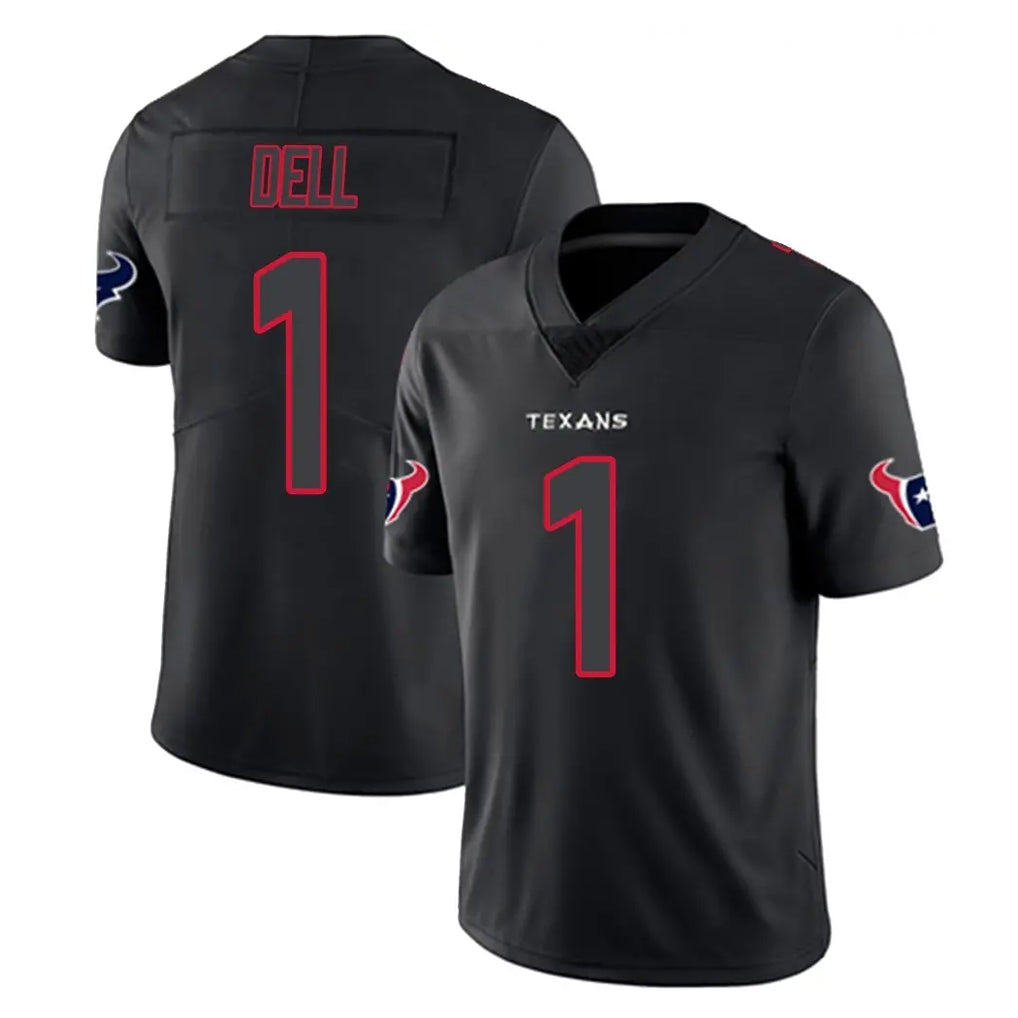 Ncoe H.Texans #1 Tank Dell Player Black Impact Limited Game Stitched Jerseys