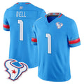 Ncoe H.Texans #1 Tank Dell Player Blue 2026 Rivalries Vapor Limited Home Game Stitched jerseys