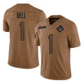 Ncoe H.Texans #1 Tank Dell Player Brown Salute To Service Limited Stitched Jerseys
