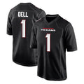 Ncoe H.Texans #1 Tank Dell Player Carbon Black Fashion Home Game Stitched Jerseys