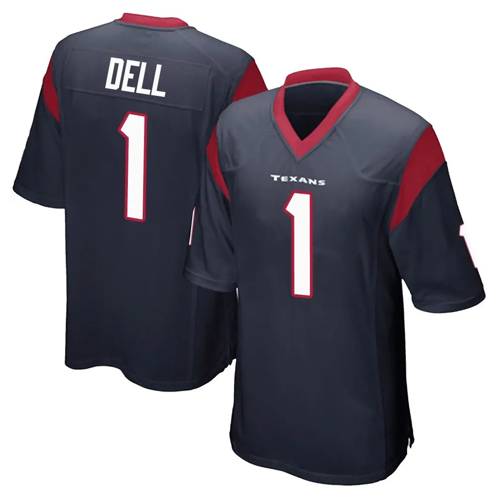 Ncoe H.Texans #1 Tank Dell Player Navy Home Game Stitched Jerseys
