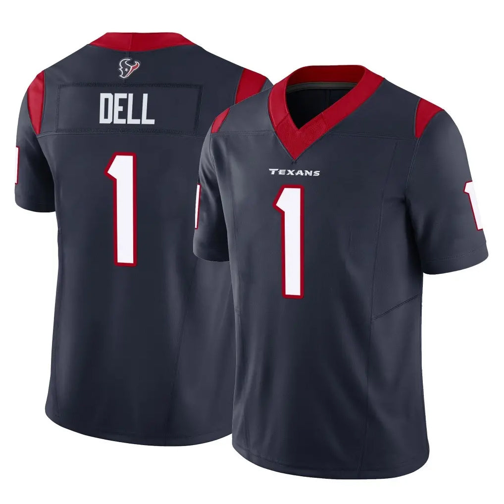 Ncoe H.Texans #1 Tank Dell Player Navy Limited Vapor F.U.S.E. Home Game Stitched Jerseys