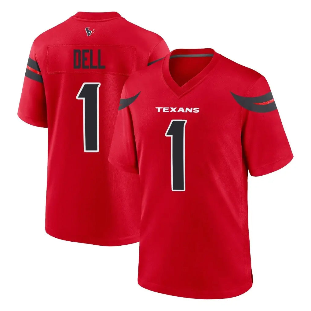 Ncoe H.Texans #1 Tank Dell Player Red Alternate Home Game Stitched Jerseys