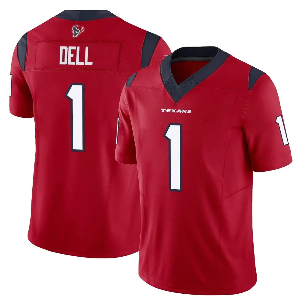 Ncoe H.Texans #1 Tank Dell Player Red Limited Vapor F.U.S.E. Home Game Stitched Jerseys