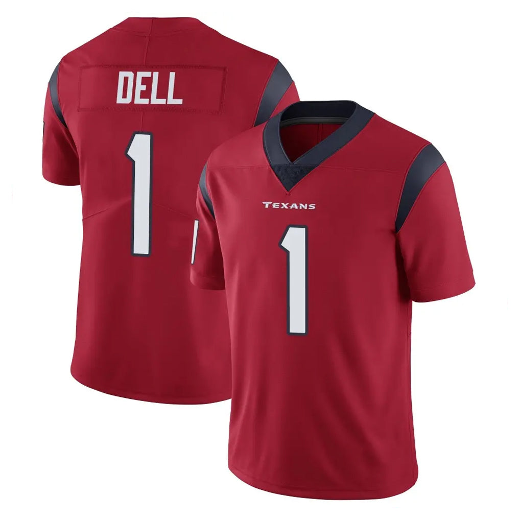Ncoe H.Texans #1 Tank Dell Player Red Limited Vapor Untouchable Home Game Stitched Jerseys