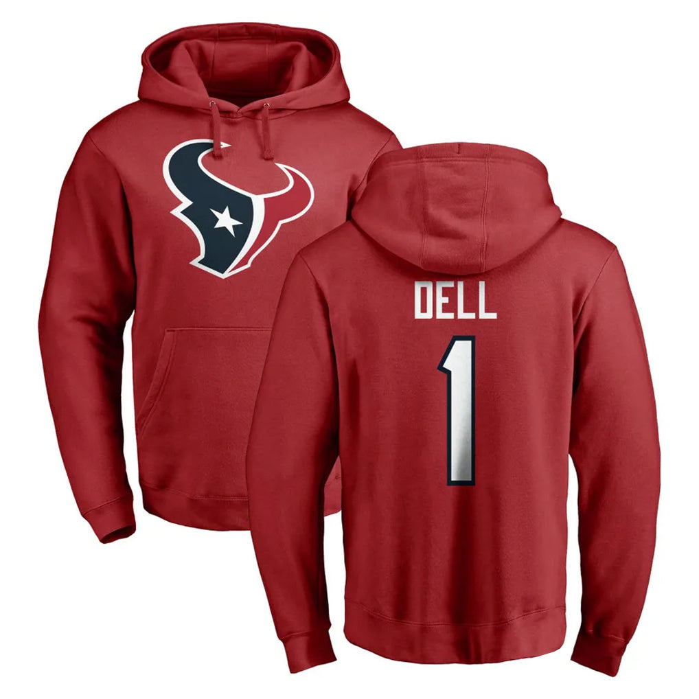 Ncoe H.Texans #1 Tank Dell Player Red Pro Line Pullover Hoodie Limited Game Stitched Jerseys