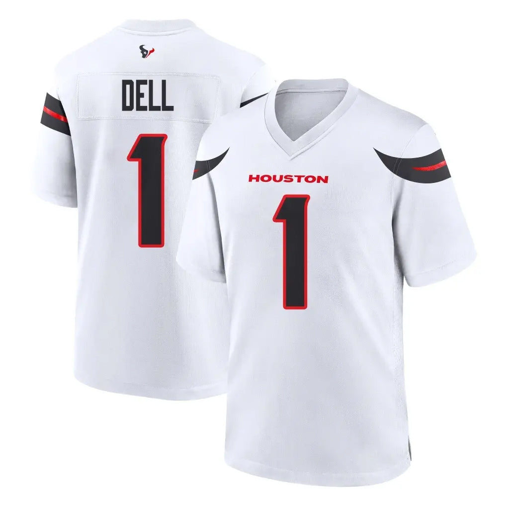 Ncoe H.Texans #1 Tank Dell Player White Home Game Stitched Jerseys