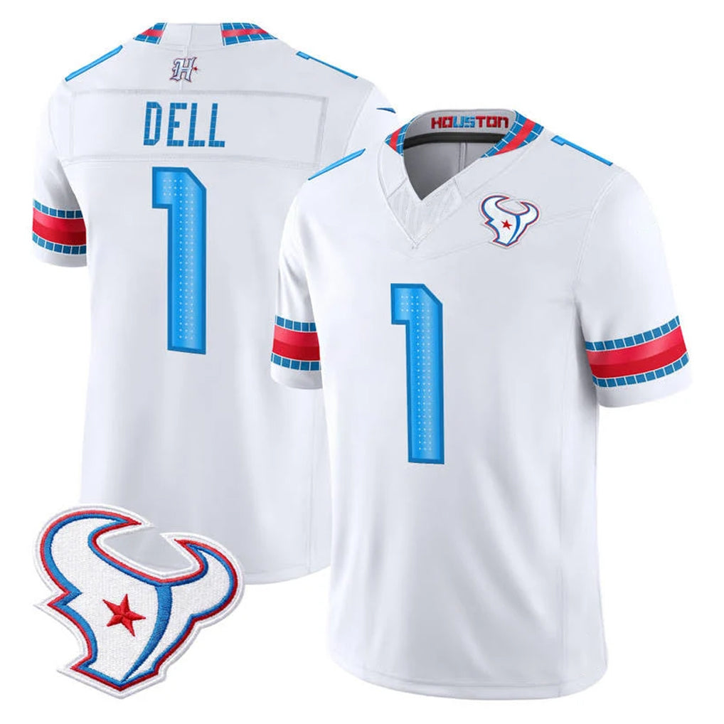 Ncoe H.Texans #1 Tank Dell Player White 2026 Rivalries Vapor Limited Home Game Stitched jerseys