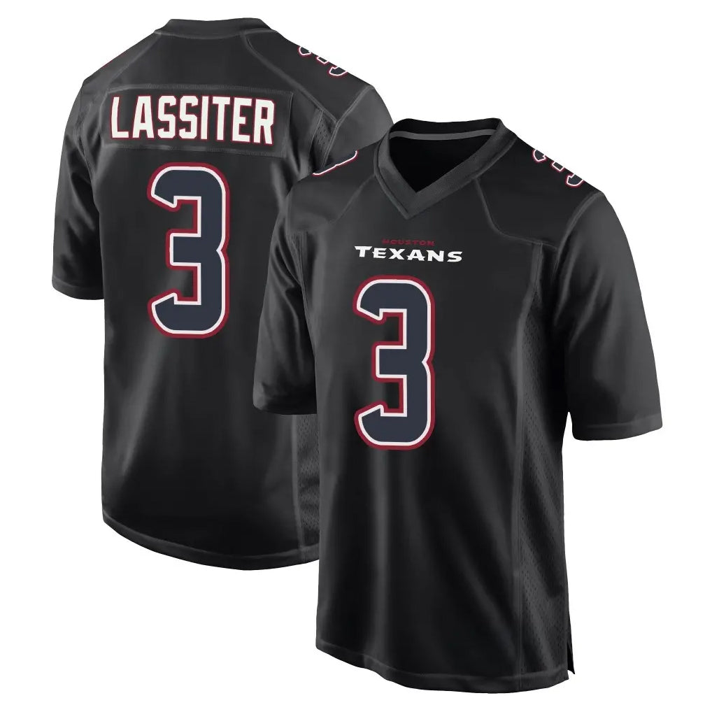 Ncoe H.Texans #3 Kamari Lassiter Player Black Fashion Home Game Stitched Jerseys