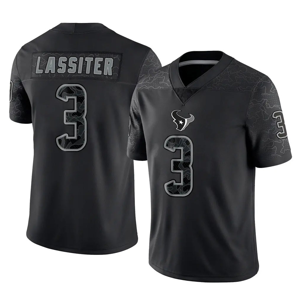 Ncoe H.Texans #3 Kamari Lassiter Player Black Reflective Limited Game Stitched Jerseys
