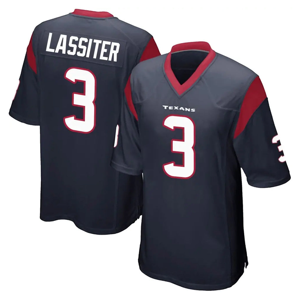 Ncoe H.Texans #3 Kamari Lassiter Player Navy Home Game Stitched Jerseys