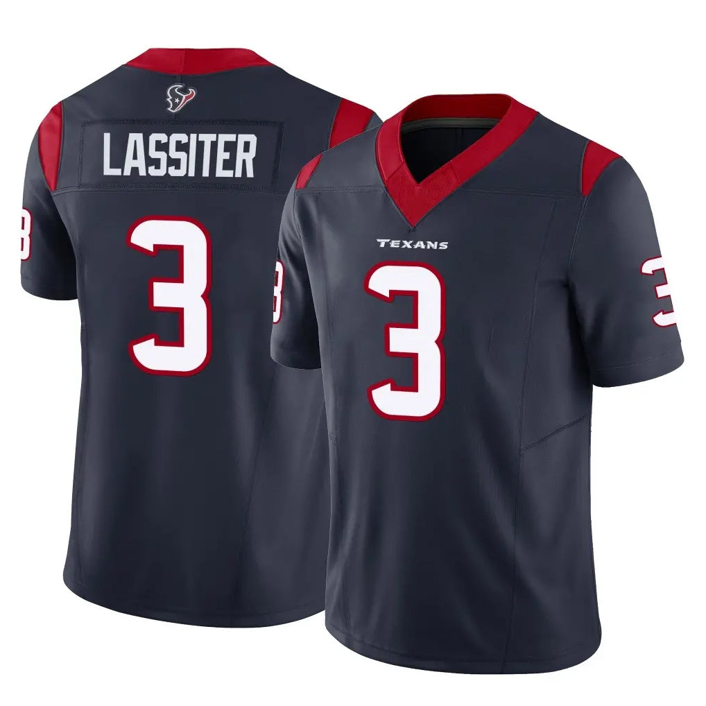 Ncoe H.Texans #3 Kamari Lassiter Player Navy Limited Vapor F.U.S.E. Home Game Stitched Jerseys