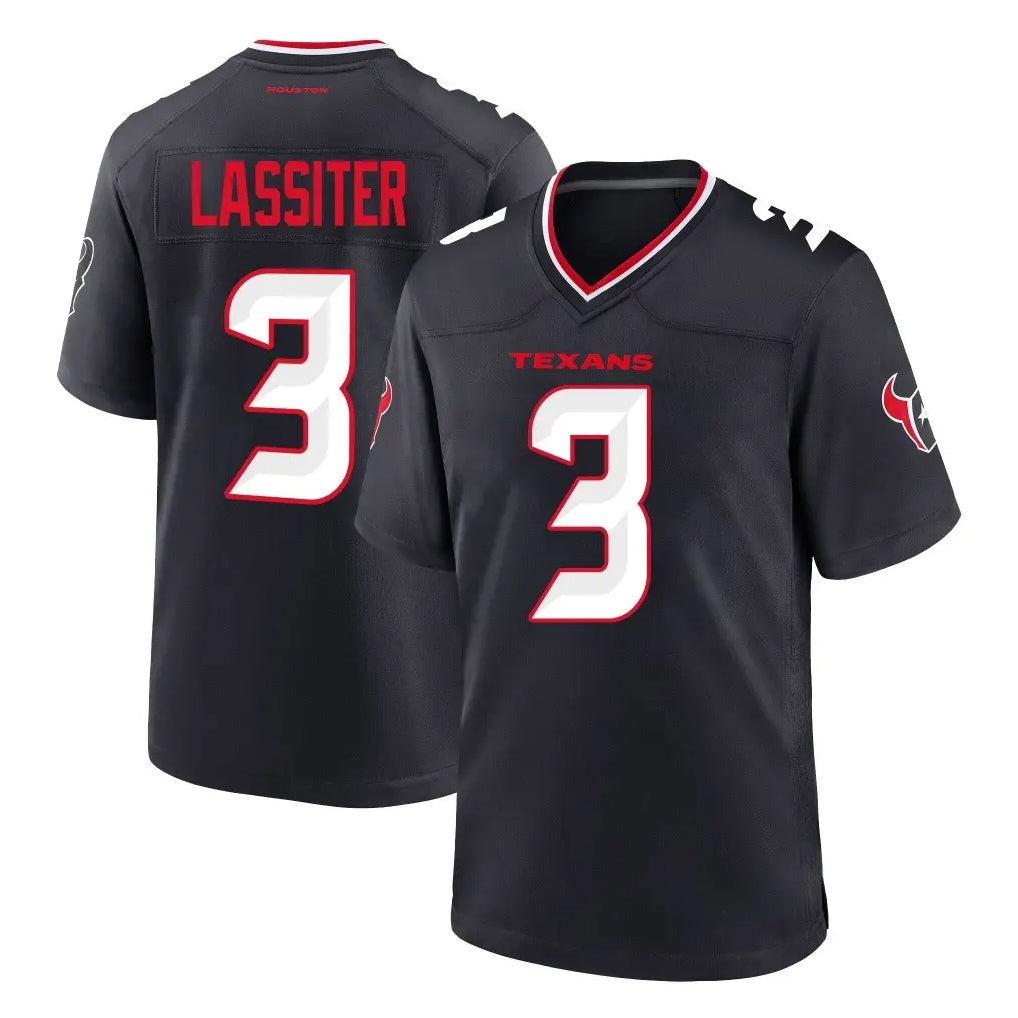 Ncoe H.Texans #3 Kamari Lassiter Player Navy Team Home Game Stitched Jerseys
