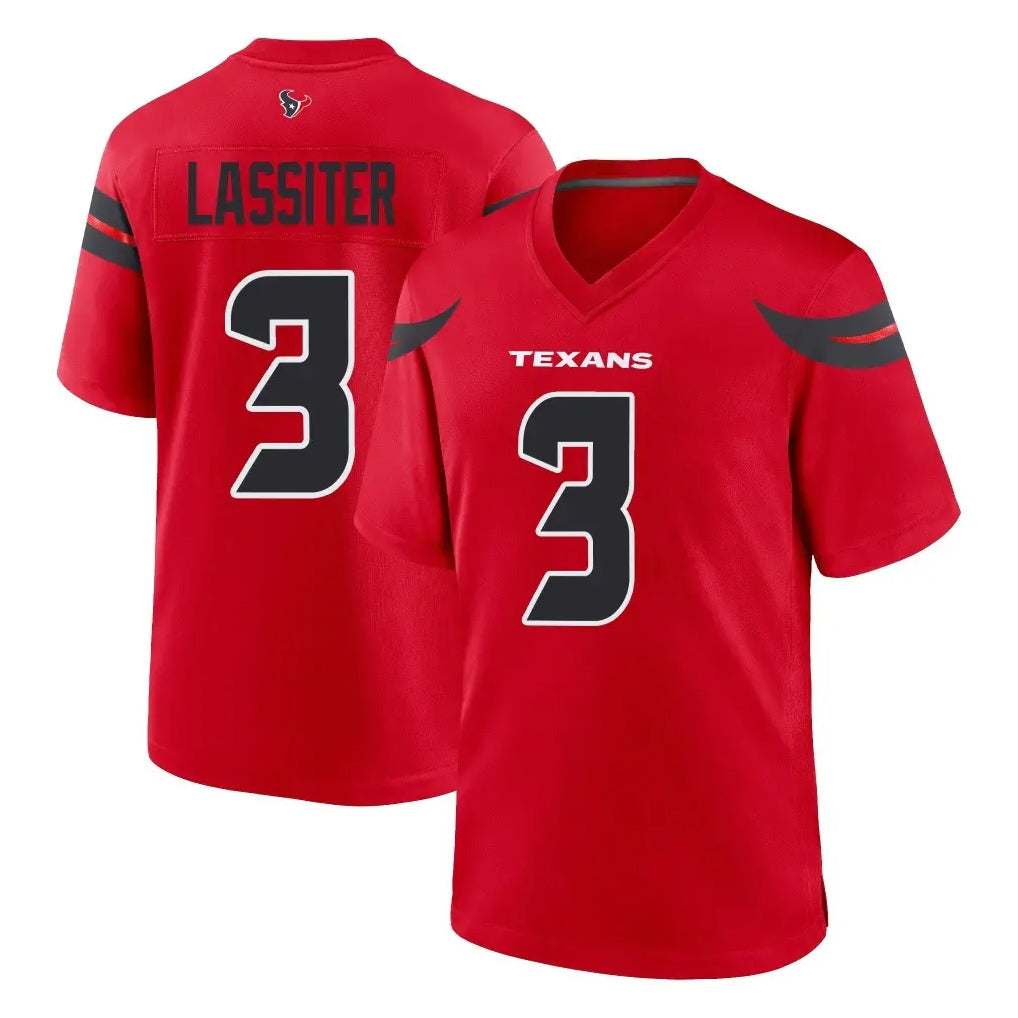 Ncoe H.Texans #3 Kamari Lassiter Player Red Alternate Home Game Stitched Jerseys