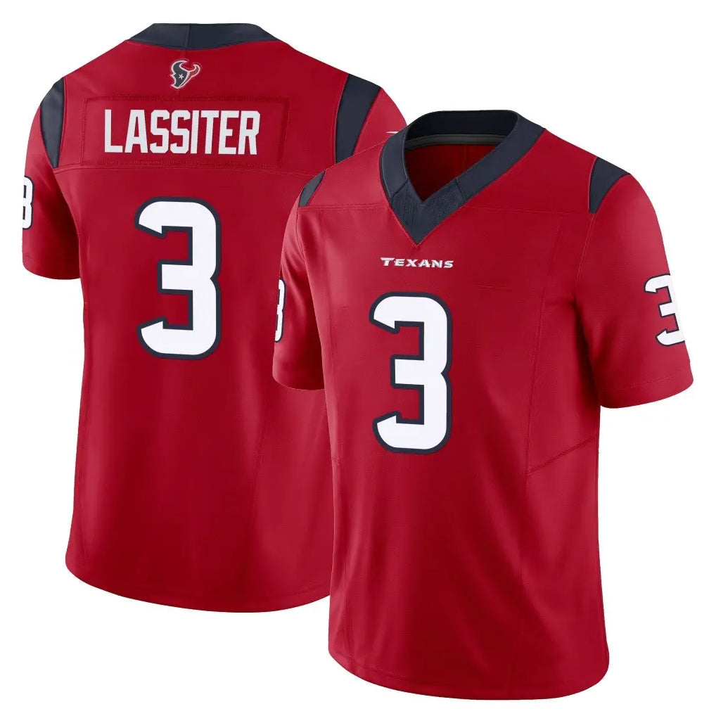 Ncoe H.Texans #3 Kamari Lassiter Player Red Limited Vapor F.U.S.E. Home Game Stitched Jerseys