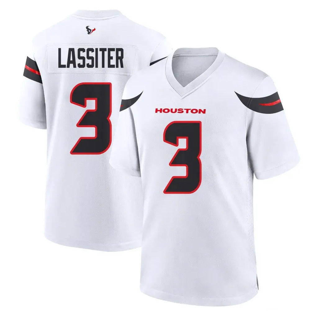 Ncoe H.Texans #3 Kamari Lassiter Player White Home Game Stitched Jerseys