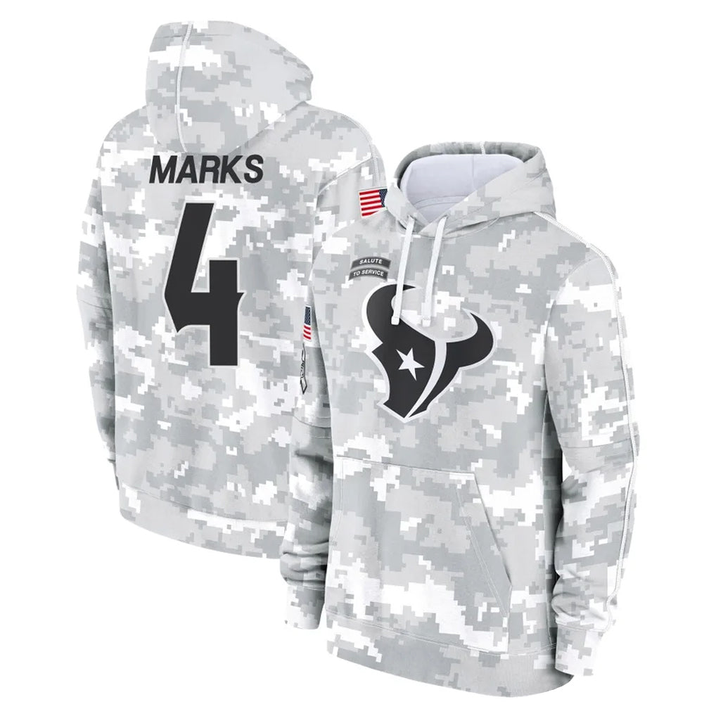 Ncoe H.Texans #4 Woody Marks Player Arctic Camo Salute to Service Hoodies Limited Game Stitched Jerseys