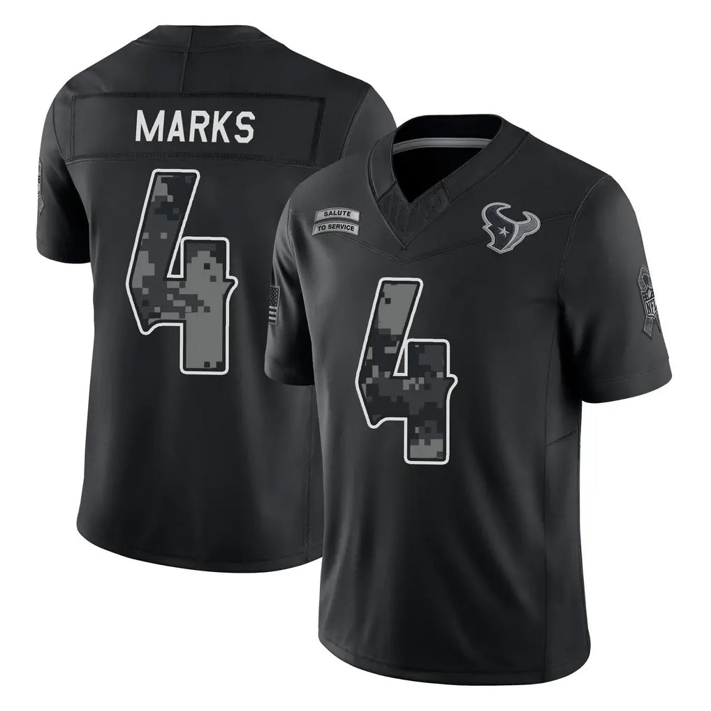 Ncoe H.Texans #4 Woody Marks Player Black Reflective Limited Game Stitched Jerseys
