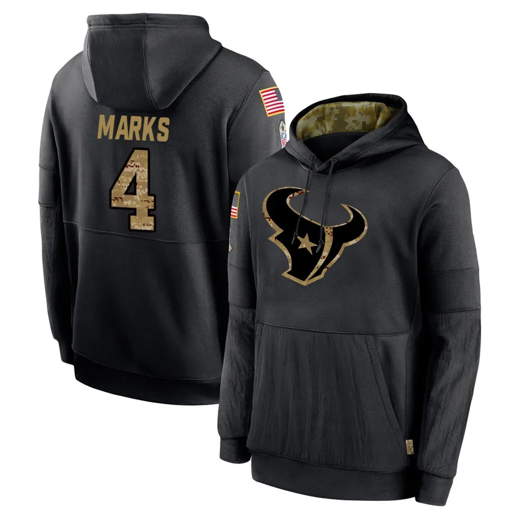 Ncoe H.Texans #4 Woody Marks Player Black Salute to Service Hoodies Limited Game Stitched Jerseys