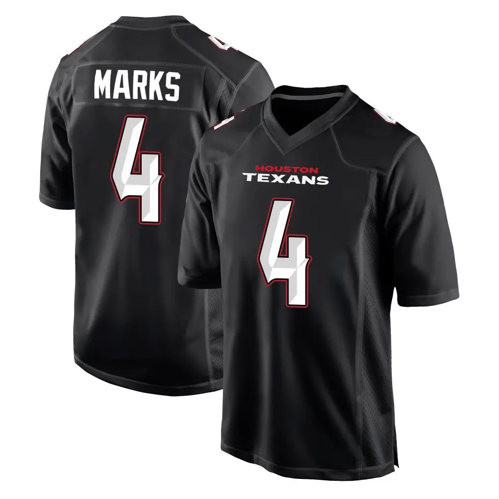 Ncoe H.Texans #4 Woody Marks Player Carbon Black Fashion Home Game Stitched Jerseys