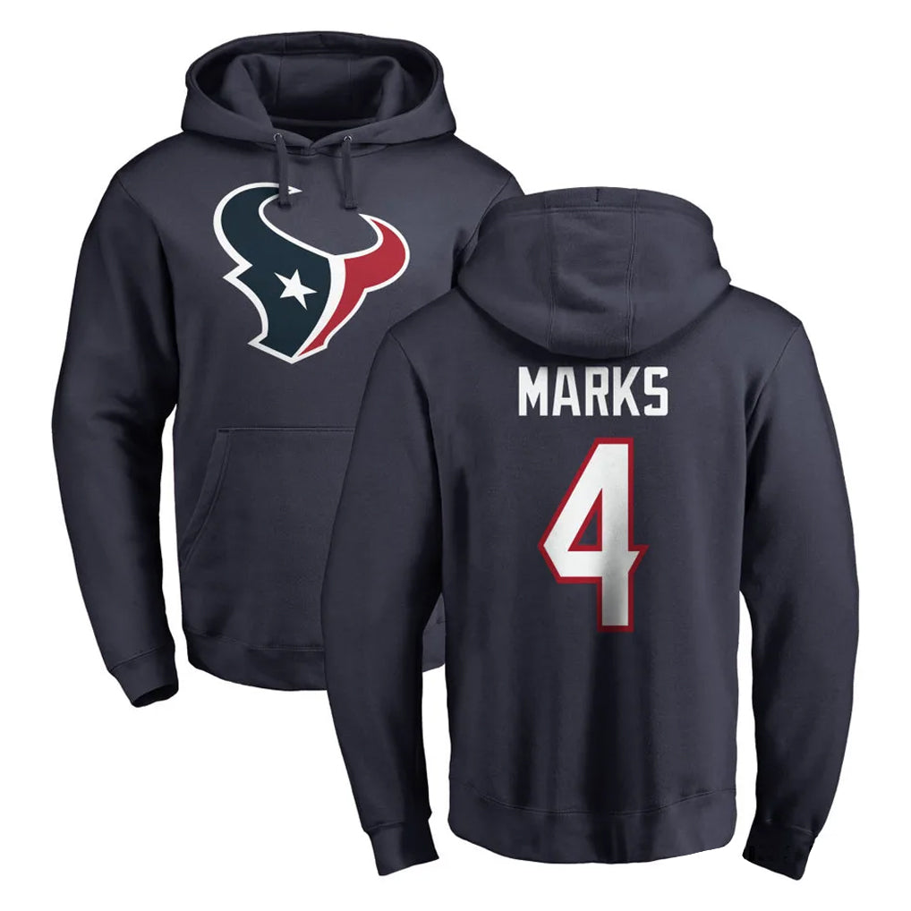 Ncoe H.Texans #4 Woody Marks Player Navy Pro Line Pullover Hoodie Limited Game Stitched Jerseys