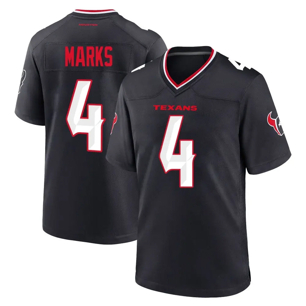 Ncoe H.Texans #4 Woody Marks Player Navy Team Home Game Stitched Jerseys