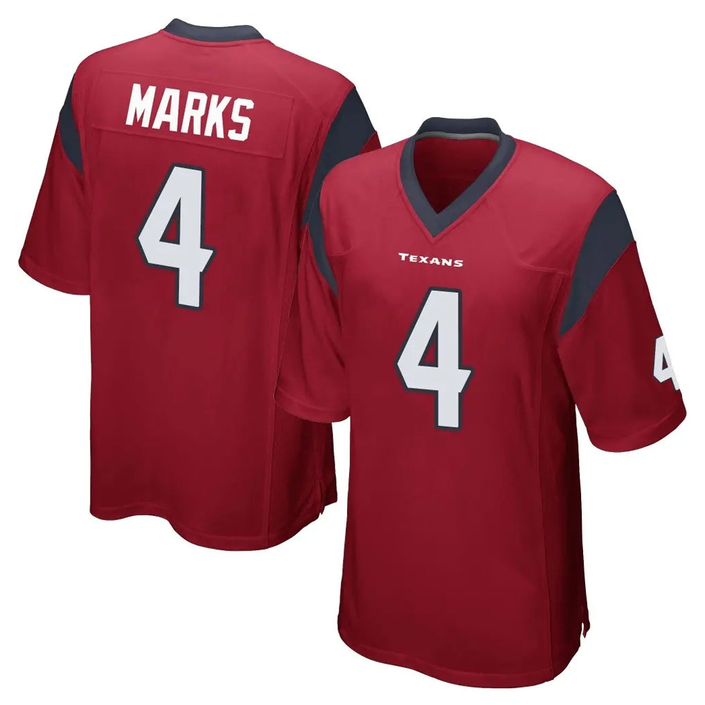Ncoe H.Texans #4 Woody Marks Player Red Home Game Stitched Jerseys