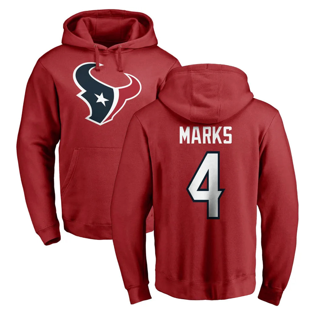 Ncoe H.Texans #4 Woody Marks Player Red Pro Line Pullover Hoodie Limited Game Stitched Jerseys