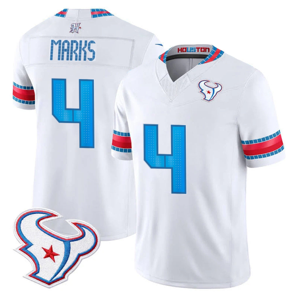 Ncoe H.Texans #4 Woody Marks Player White 2026 Rivalries Vapor Limited Home Game Stitched jerseys